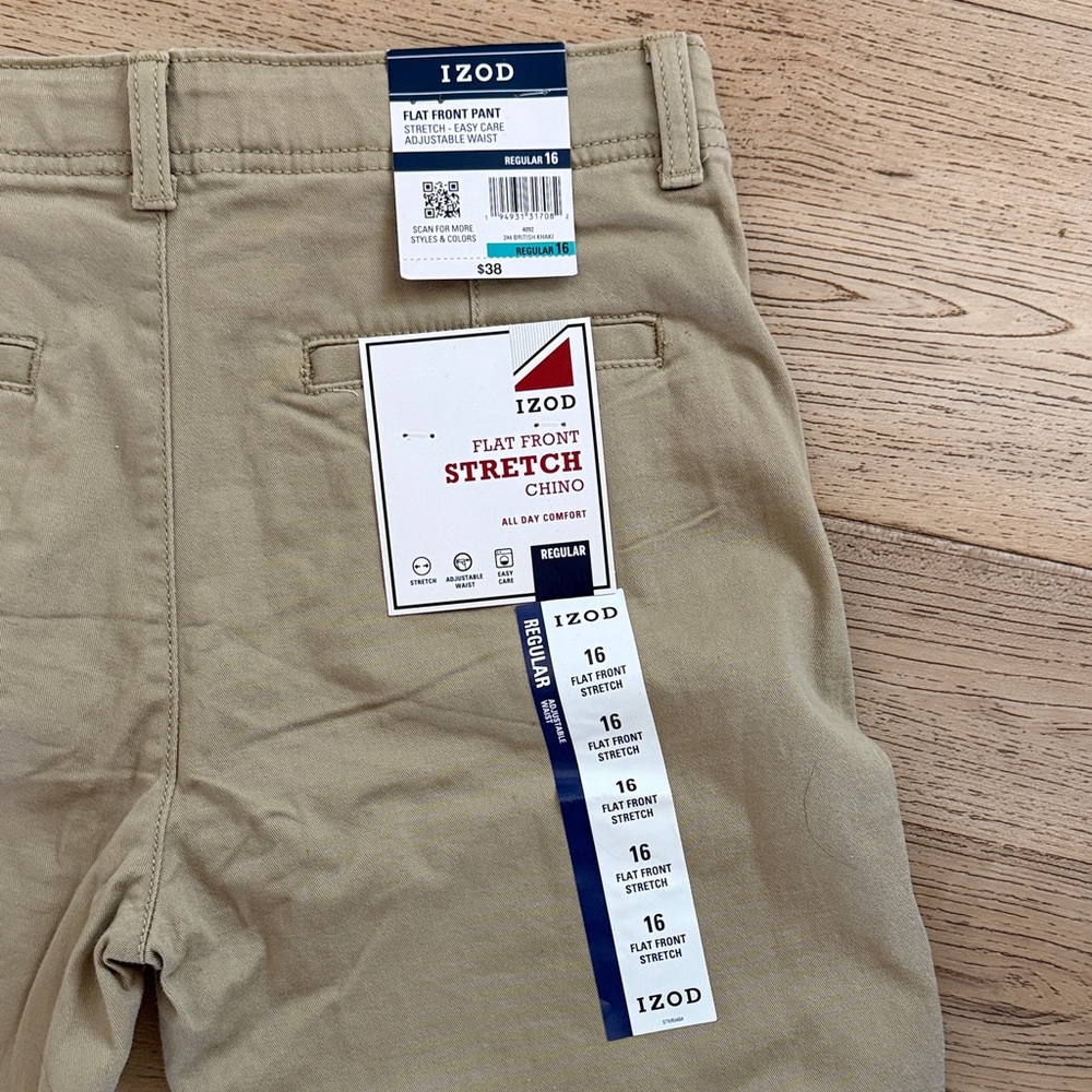 Boy's Stretch Chino Pants in Khaki - Picture 4 of 4